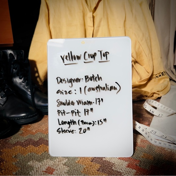 Boteh Linen Yellow Crop Top - Picture 8 of 8